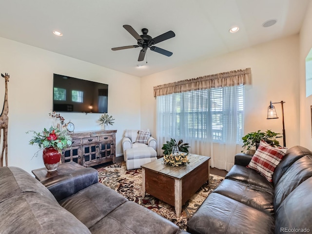 16658 Prospect Ln, Broomfield, CO 80023 - living room featuring a ceiling fan and recessed lighting