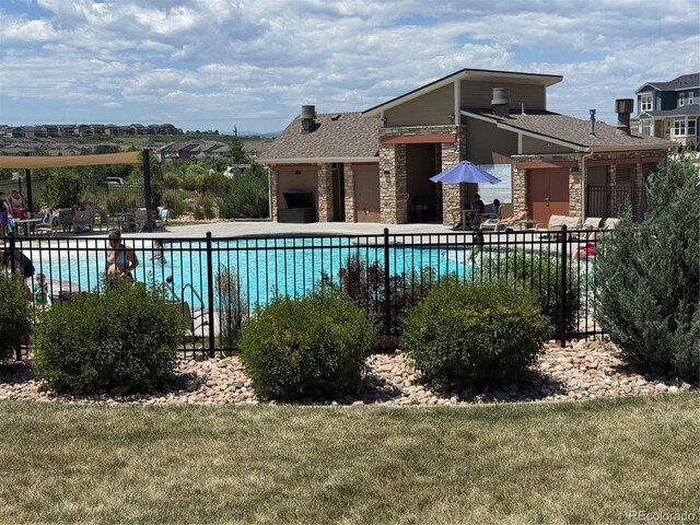 4391 Mcmurdo Ct, Castle Rock, CO 80108 - community pool featuring a patio