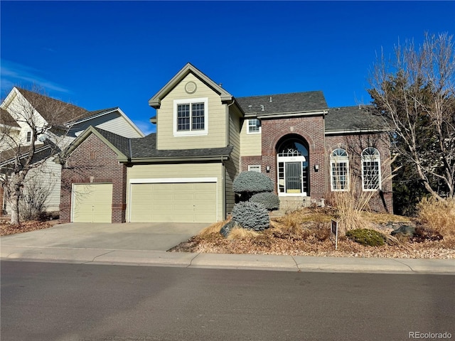 view of property with a garage