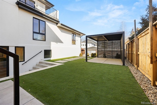 view of yard with fence