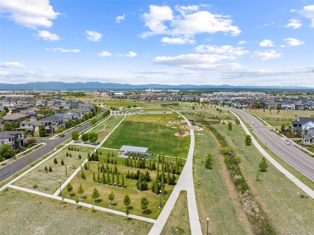 aerial view featuring a mountain view