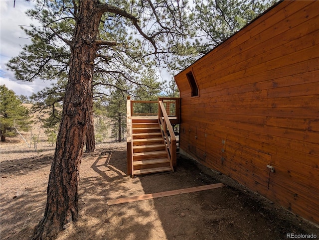2117 Badger Creek Rd, Hartsel, CO 80449 - view of home's exterior featuring stairway and a deck