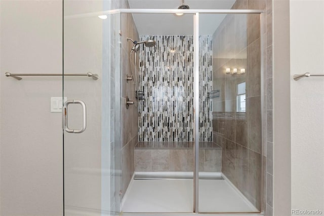 bathroom featuring walk in shower