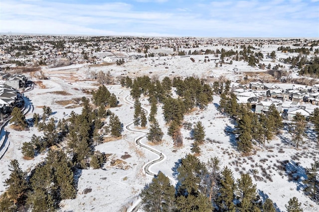 view of snowy aerial view