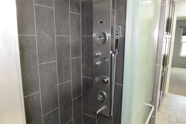 bathroom view of a tile shower