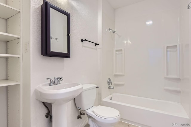 19033 E 22nd Cir, Aurora, CO 80011 - bathroom featuring tub / shower combination and tile patterned floors