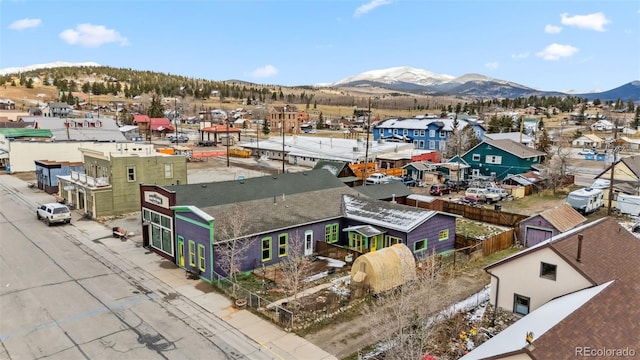 532 Front St, Fairplay, CO 80440 - aerial perspective of suburban area featuring mountains