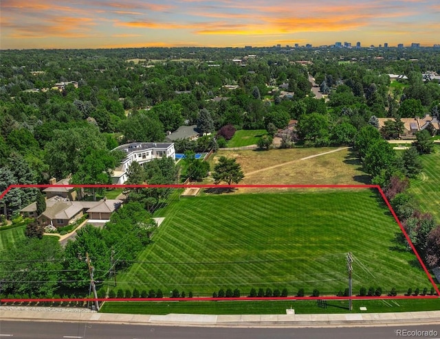 4625 S University Blvd, Englewood, CO 80113 - aerial overview of property's location featuring property boundaries highlighted