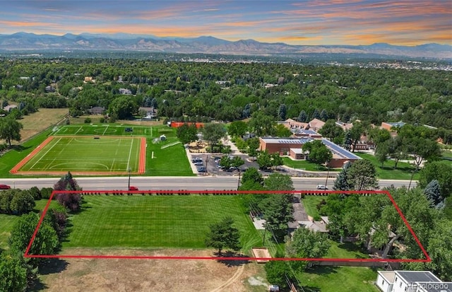 4625 S University Blvd, Englewood, CO 80113 - view of property location featuring a mountain backdrop and property parcel outlined