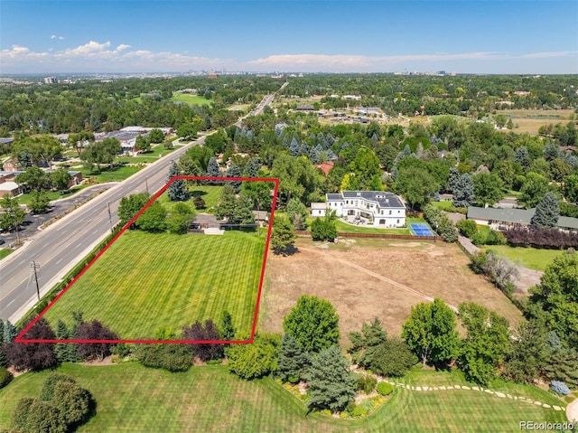 4625 S University Blvd, Englewood, CO 80113 - aerial overview of property's location with property boundaries highlighted