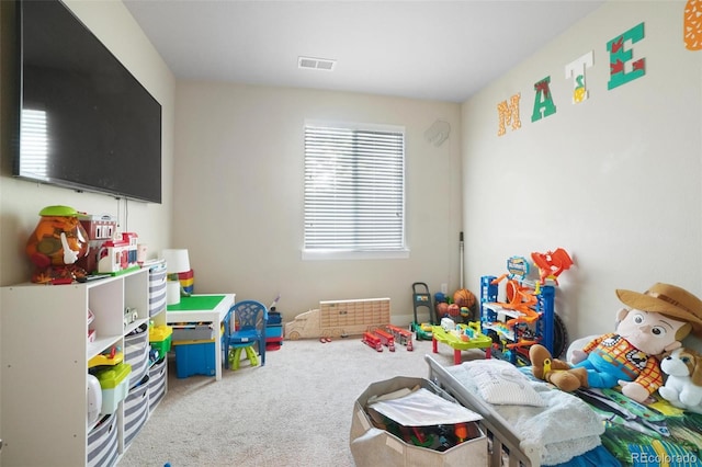 game room featuring carpet flooring