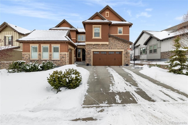 view of front of home with a garage