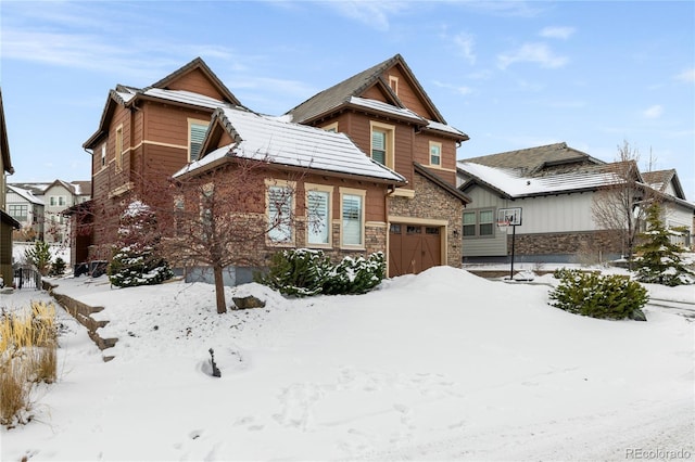 view of front of house with a garage