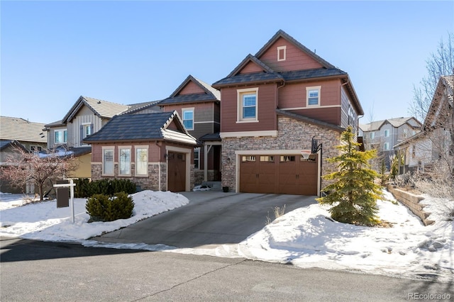 view of front of home with a garage