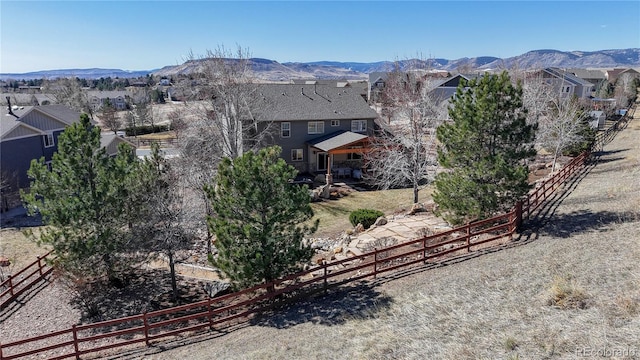 view of mountain feature featuring a residential view