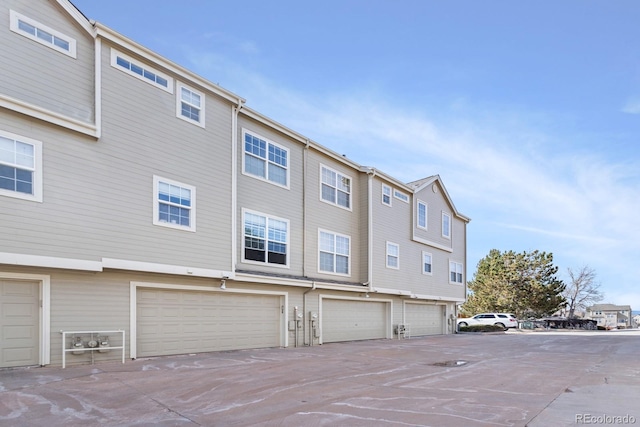 exterior space featuring an attached garage