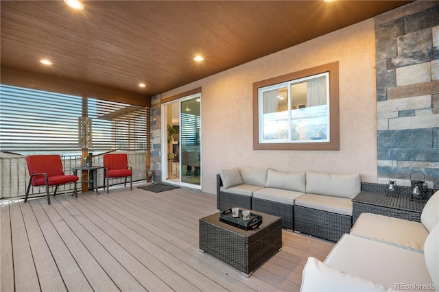 942 S County Road 129th Rd, Bennett, CO 80102 - wooden terrace featuring outdoor lounge area