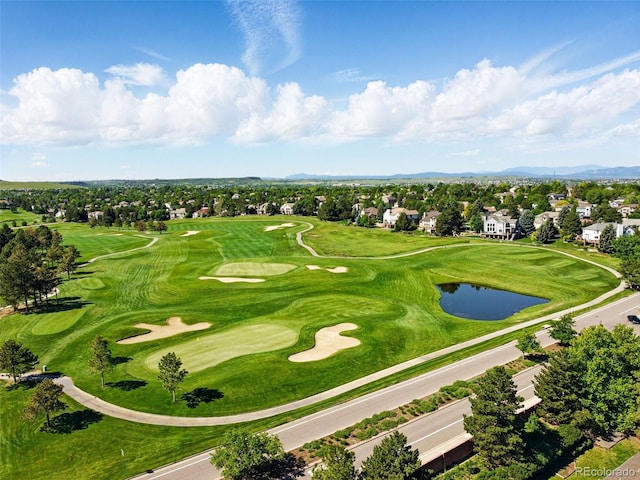 9556 Kemper Dr, Lone Tree, CO 80124 - aerial view of residential area featuring a water and mountain view and a local golf course