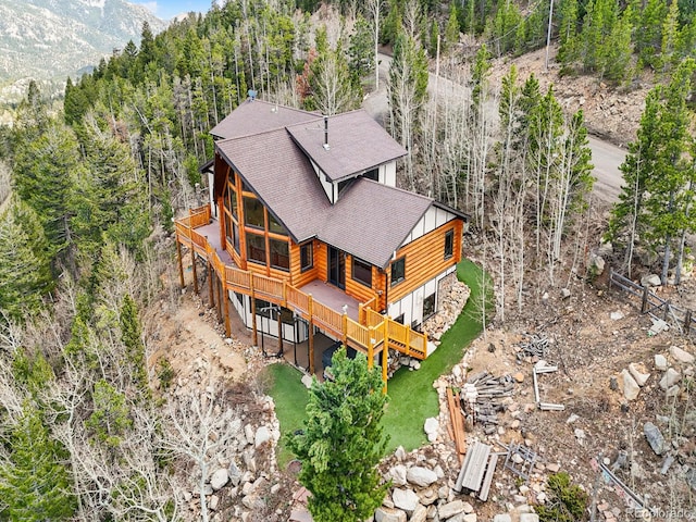 11766 Coal Creek Heights Dr, Golden, CO 80403 - view from above of property featuring a forest and mountains