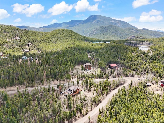 11766 Coal Creek Heights Dr, Golden, CO 80403 - bird's eye view of a heavily wooded area and a mountain backdrop
