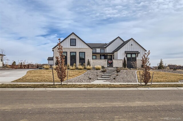 view of modern farmhouse