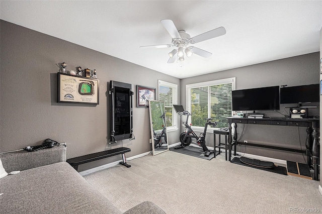 5265 S Cathay Way, Centennial, CO 80015 - exercise room featuring ceiling fan and carpet floors
