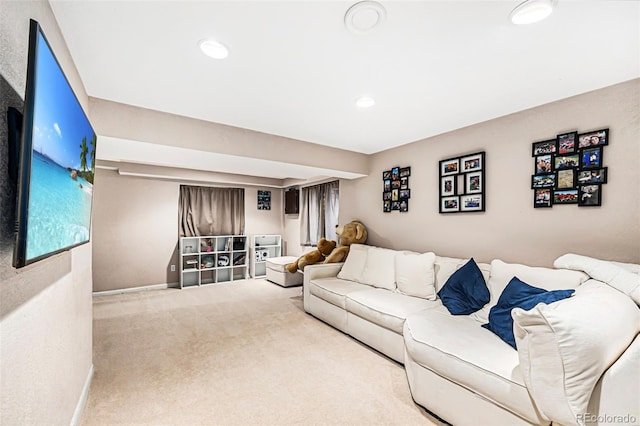 5265 S Cathay Way, Centennial, CO 80015 - carpeted living area featuring baseboards and recessed lighting