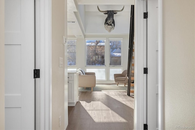 hall featuring hardwood / wood-style floors
