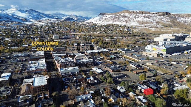 aerial view featuring a mountain view