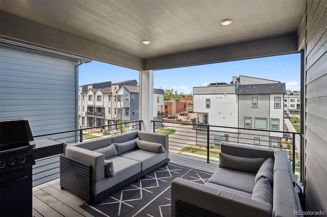 12270 W 57th Ave, Arvada, CO 80002 - wooden terrace with outdoor lounge area and a residential view