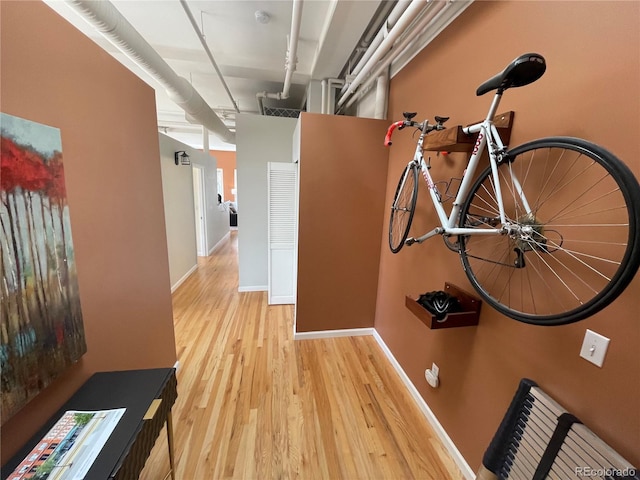 hall featuring light wood-type flooring