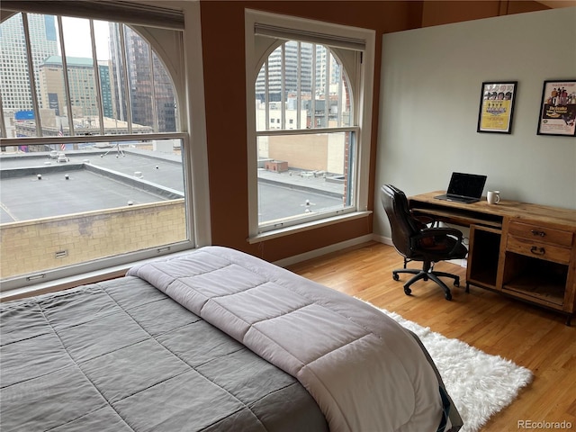 bedroom featuring light hardwood / wood-style floors