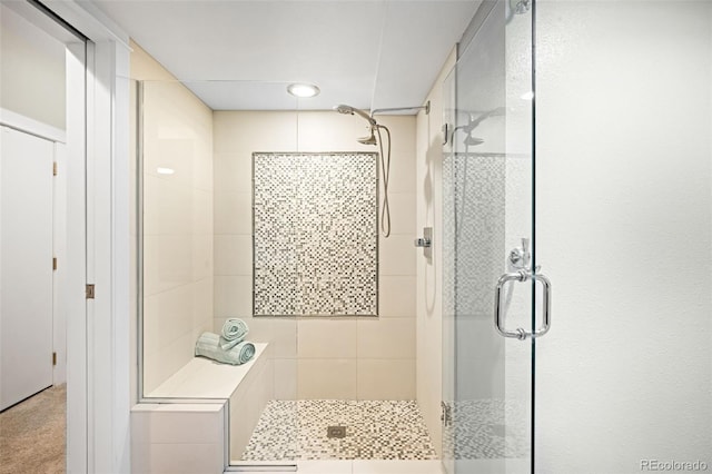 bathroom with an enclosed shower