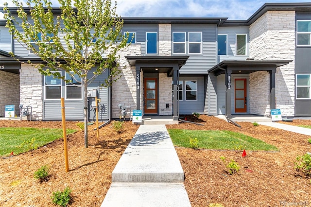 view of front of house featuring stone siding