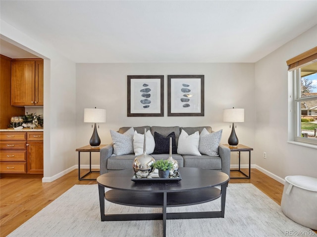 6490 S Pontiac Ct, Centennial, CO 80111 - living room featuring baseboards and light wood-style flooring
