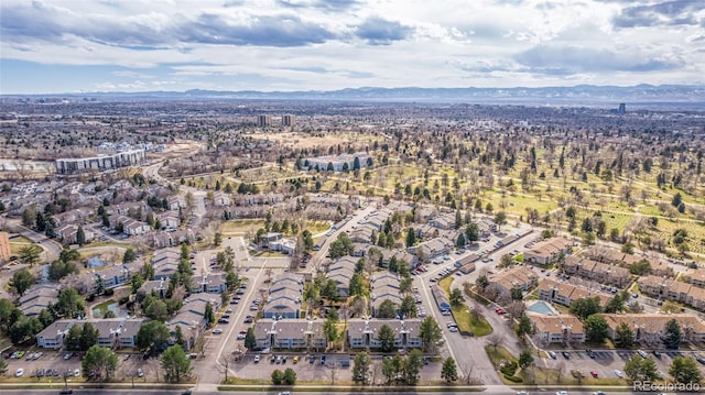 aerial view featuring a mountain view