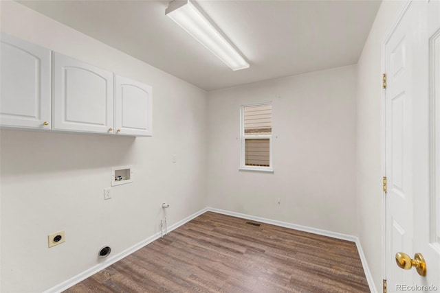 3371 Bexley Dr, Colorado Springs, CO 80922 - clothes washing area featuring cabinet space, electric dryer hookup, hookup for a washing machine, and baseboards