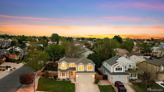 3371 Bexley Dr, Colorado Springs, CO 80922 - aerial view at dusk of a residential view
