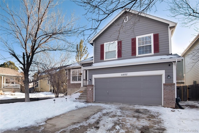 view of front of property featuring a garage