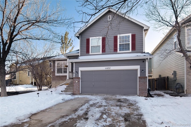 view of front of house with a garage