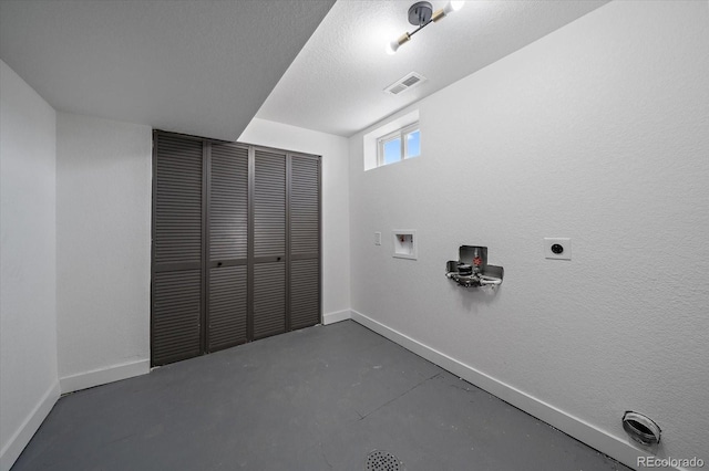 laundry room featuring hookup for a washing machine, baseboards, and electric dryer hookup