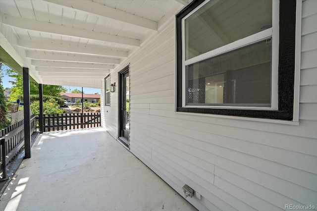 view of patio with a porch