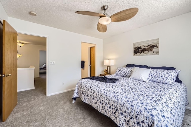 3734 Licorice Trl, Castle Rock, CO 80109 - carpeted bedroom with a textured ceiling and a ceiling fan