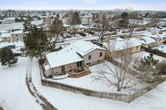 view of snowy aerial view