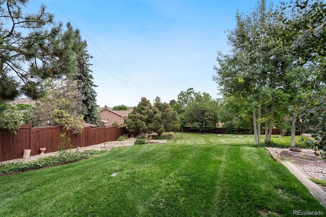 view of yard with fence