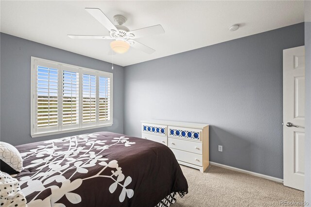 5049 Heatherglen Dr, Highlands Ranch, CO 80130 - bedroom with carpet floors, ceiling fan, and baseboards
