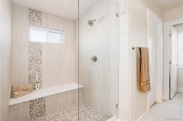 bathroom with walk in shower