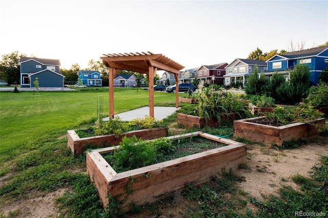 view of yard featuring a pergola