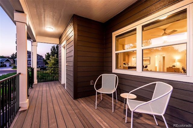 view of deck at dusk