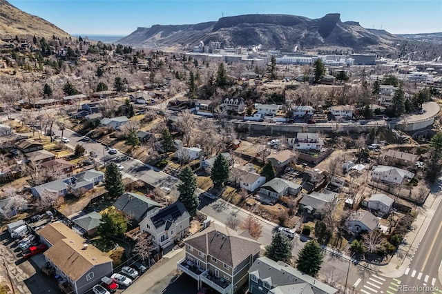 bird's eye view featuring a mountain view